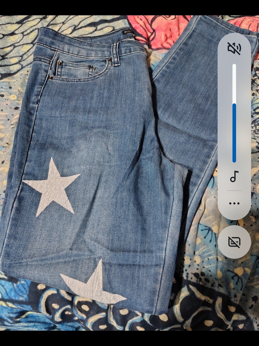 Blue Star-Print Jeans/Elliott And Vine/SZ 10/NWOT/See Pics For Measurements